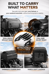 Eagle Lights Detachable Stealth Luggage Rack –  Touring Cargo Rack for Harley Touring Models