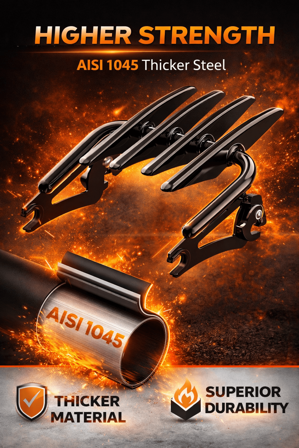 Eagle Lights Detachable Stealth Luggage Rack –  Touring Cargo Rack for Harley Touring Models