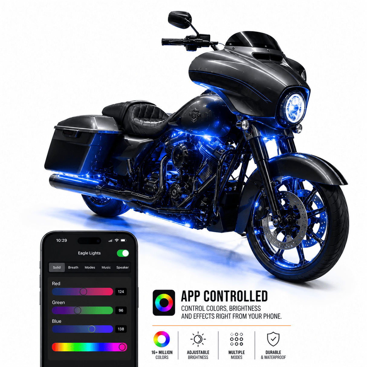 Eagle Lights SPECTRALSHIFT Generation II Color-Changing Underglow / Accent Lighting - 12 Strip Kit - App Controlled