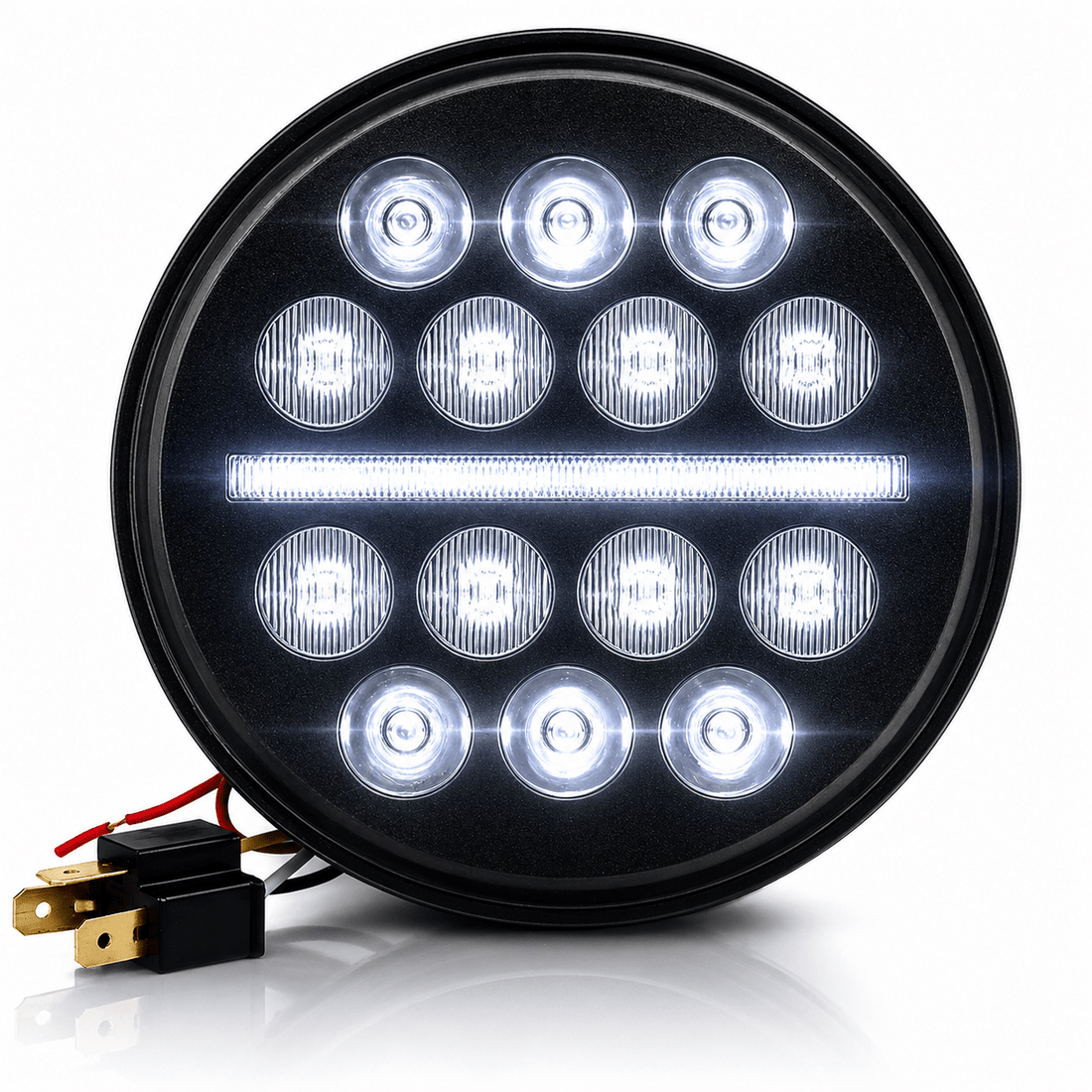 Eagle Lights 5 3/4" / 5.75" Slim Line Multi LED Projection Headlight - Black - Fits All 5 3/4" Harley-Davidson® and Indian® Headlight Buckets