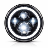 Eagle Lights 7" LED Headlight with LED Halo Ring for Harley-Davidson® and Indian® Motorcycles - Generation I /  Generation I / Black Kit