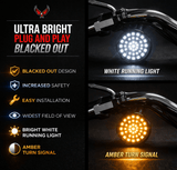 Eagle Lights Midnight Edition 2" Front LED Turn Signals for Harley-Davidson® Motorcycles
