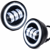 Eagle Lights 7" LED Headlight and 4.5" LED Passing Light Kit with Halo Rings for Harley-Davidson® & Indian® Motorcycles - Generation III / Black / Halo Ring