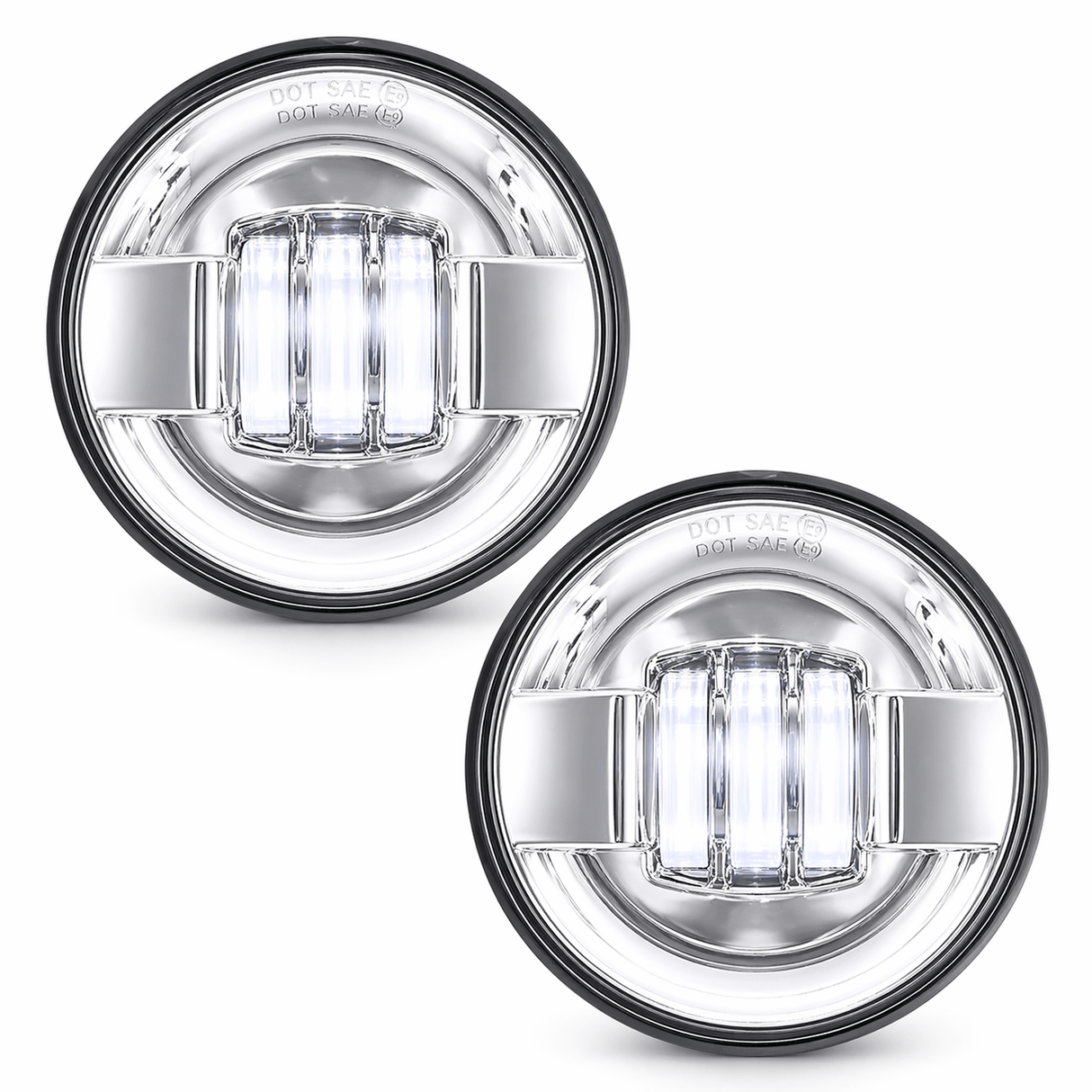 Eagle Lights 7" LED Headlight and 4.5" LED Passing Light Kit for Harley-Davidson and Indian Motorcycles - Generation II / Chrome