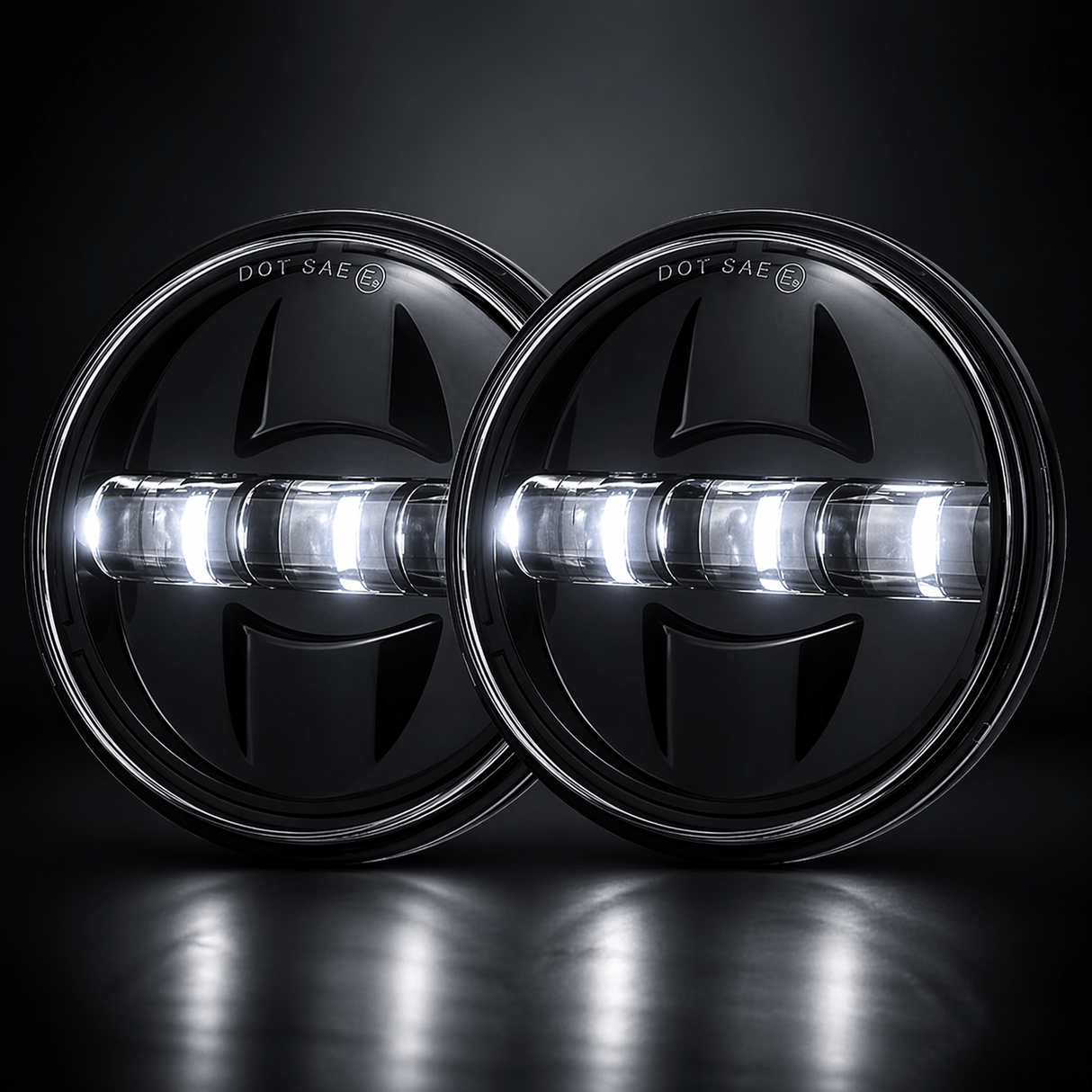 Eagle Lights 7" LED Headlight and 4.5" LED Passing Light Kit for Harley-Davidson® and Indian® Motorcycles - Generation III / Black