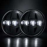 Eagle Lights 7" LED Headlight and 4.5" LED Passing Light Kit for Harley-Davidson® and Indian® Motorcycles - Generation III / Black