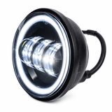 Eagle Lights 7" LED Headlight and 4.5" LED Passing Light Kit with Halo Rings for Harley-Davidson® & Indian® Motorcycles - Generation III / Black / Halo Ring