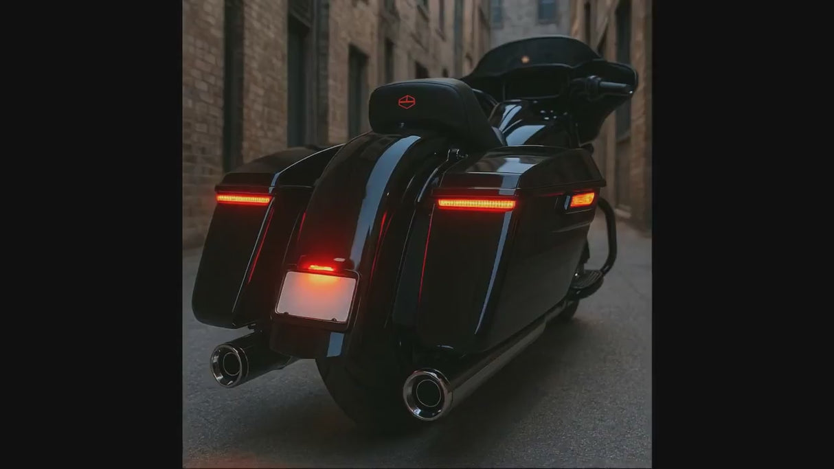 Eagle Lights Low Profile Saddlebag LED Tail Lights with Turn Signals, Running Lights and Brake Lights for 2023.5 to Current Harley-Davidson® Touring and CVO Models