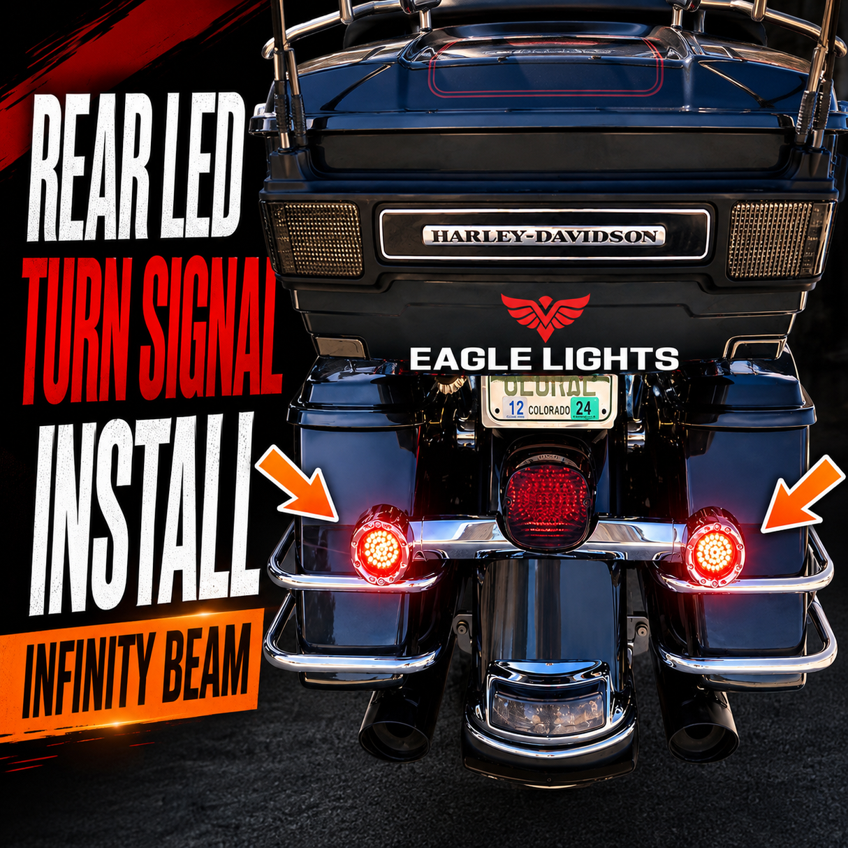 Eagle Lights 3 1/4” Infinity Beam Rear LED Turn Signals for Harley-Davidson® Motorcycles