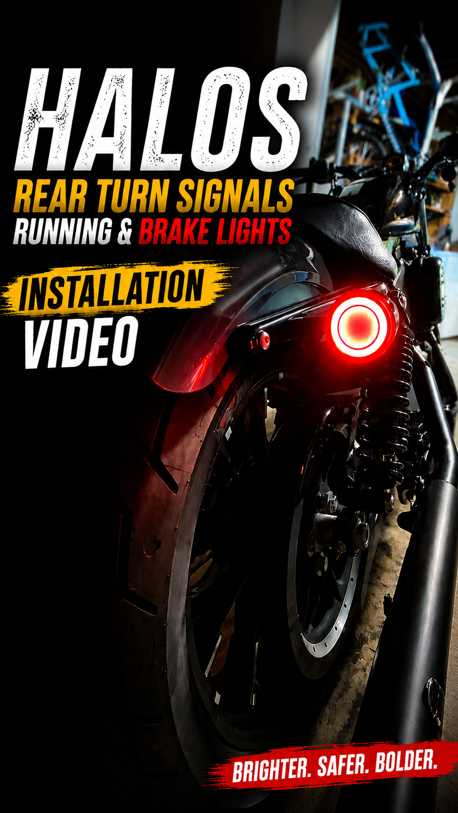 Eagle Lights HALOS 2" Rear LED Turn Signals for Harley Davidson Motorcycles - 1157 Base