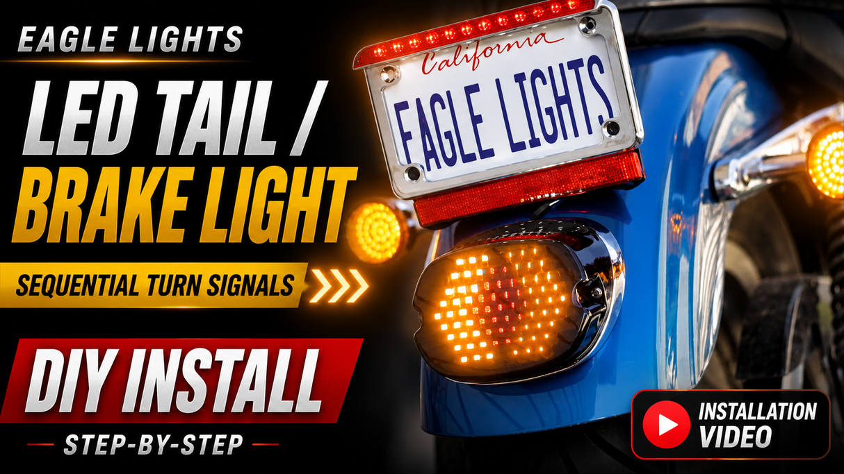 Eagle Lights Low Profile Flashing LED Brake Light with Built In Sequential LED Turn Signal Kit for Harley-Davidson® Motorcycles