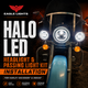 Eagle Lights 7" LED Headlight and 4.5" LED Passing Light Kit with Halo Rings for Harley-Davidson and Indian Motorcycles - Generation I / Chrome