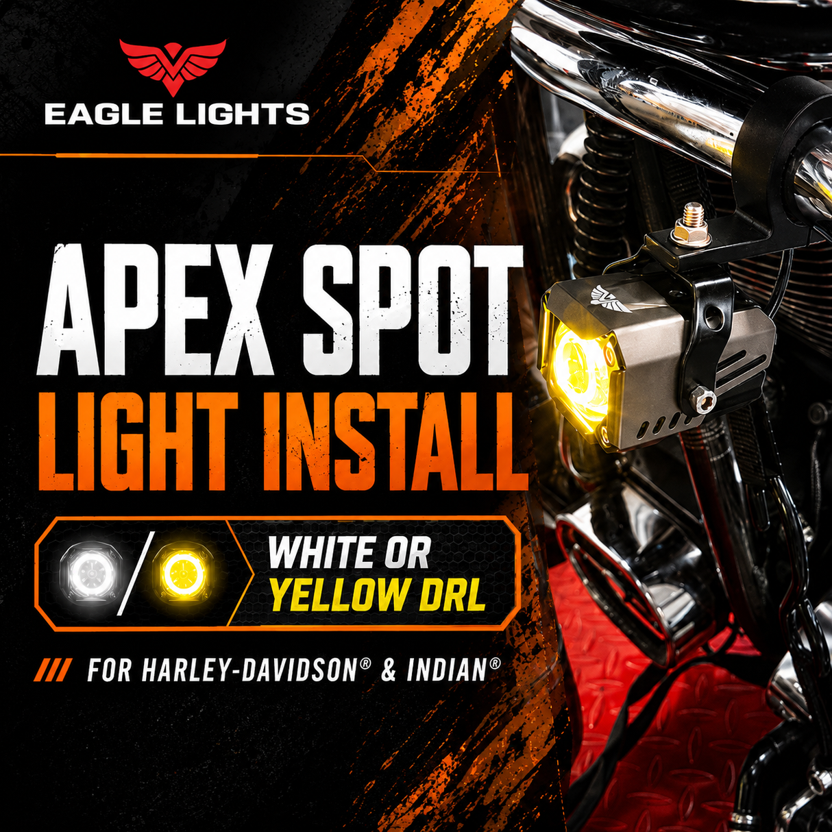 Eagle Lights APEX Auxiliary Lights for Harley Davidson and Indian Motorcycles