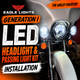 Eagle Lights 7" LED Headlight and 4.5" LED Passing Light Kit for Harley-Davidson® and Indian® Motorcycles - Generation I / Chrome