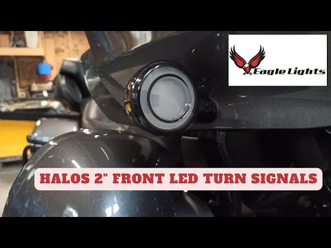 Eagle Lights HALOS 2" Front LED Turn Signals for Harley Davidson Motorcycles