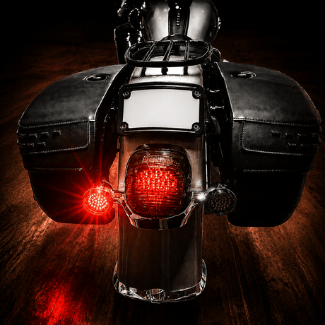 Eagle Lights Midnight Edition LED Premium Red Rear Turn Signals for Harley-Davidson® Motorcycles - 1156 Base / Red
