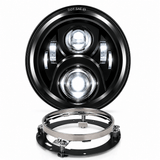 Eagle Lights 7" LED Headlight for Harley-Davidson® and Indian® Motorcycles - Black / Generation II