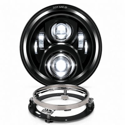 Eagle Lights 7" LED Headlight for Harley-Davidson® and Indian® Motorcycles - Black / Generation II