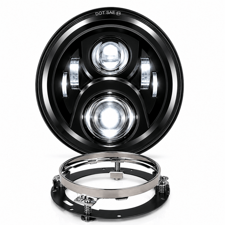 Eagle Lights 7" LED Headlight for Harley-Davidson® and Indian® Motorcycles - Black / Generation II