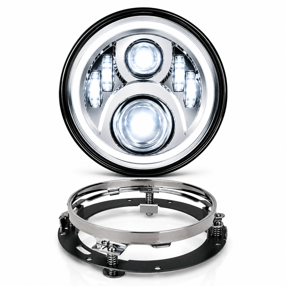Eagle Lights 7" LED Headlight For Harley-Davidson® and Indian® Motorcycles - Chrome / Generation II