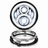 Eagle Lights 7" LED Headlight For Harley-Davidson® and Indian® Motorcycles - Chrome / Generation II