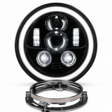 Eagle Lights 7" LED Headlight Kit with Halo Ring for Harley-Davidson® and Indian® Motorcycles - Generation III / Black