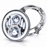 Eagle Lights 7" LED Headlight with LED Halo Ring for Harley-Davidson® and Indian® Motorcycles - Generation II / Chrome Kit