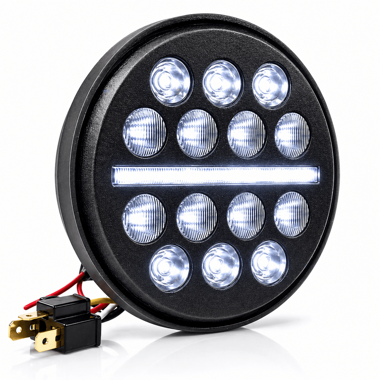 Eagle Lights 5 3/4" / 5.75" Slim Line Multi LED Projection Headlight - Black - Fits All 5 3/4" Harley-Davidson® and Indian® Headlight Buckets