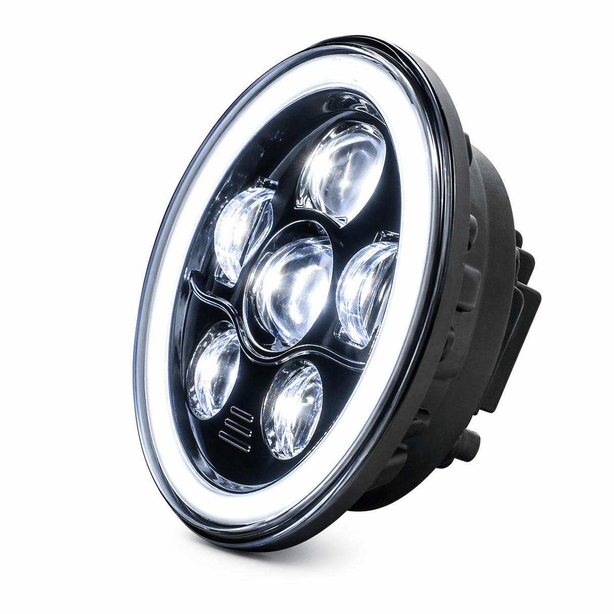 Eagle Lights 7" LED Headlight Kit with Halo Ring for Harley-Davidson® and Indian® Motorcycles - Generation III / Black