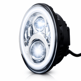 Eagle Lights 7" LED Headlight and 4.5" LED Passing Light Kit with Halo Rings for Harley-Davidson® & Indian® Motorcycles - Generation II / Chrome / Halo Ring
