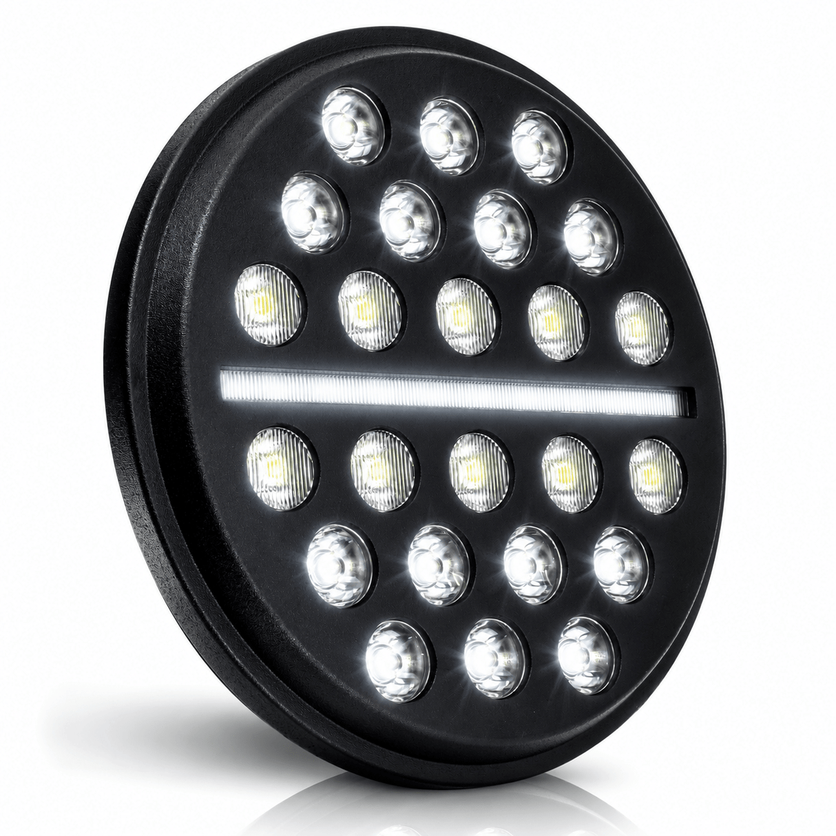 Eagle Lights 7" SLIM LINE Multi LED Projection Headlight - Black - Fits All 7" Harley-Davidson® and Indian® Headlight Buckets