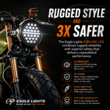 Eagle Lights 7" SLIM LINE Multi LED Projection Headlight - Black - Fits All 7" Harley-Davidson® and Indian® Headlight Buckets