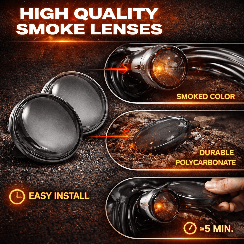 Eagle Lights 2” Front LED Turn Signal with Halo Running Light Kit for Harley-Davidson® - White Halo Ring / Amber Turn Signal / 1157 Base