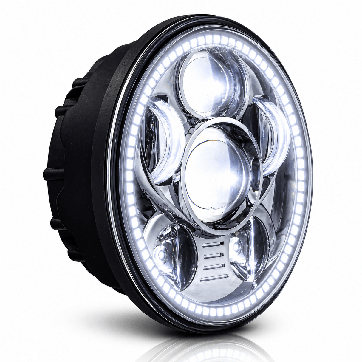 Eagle Lights 5 3/4" LED Headlight Kit with Halo Ring for Harley-Davidson® and Indian® Motorcycles - Generation III / Chrome