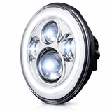 Eagle Lights 7" LED Headlight with LED Halo Ring for Harley-Davidson® and Indian® Motorcycles - Generation I / Chrome Kit