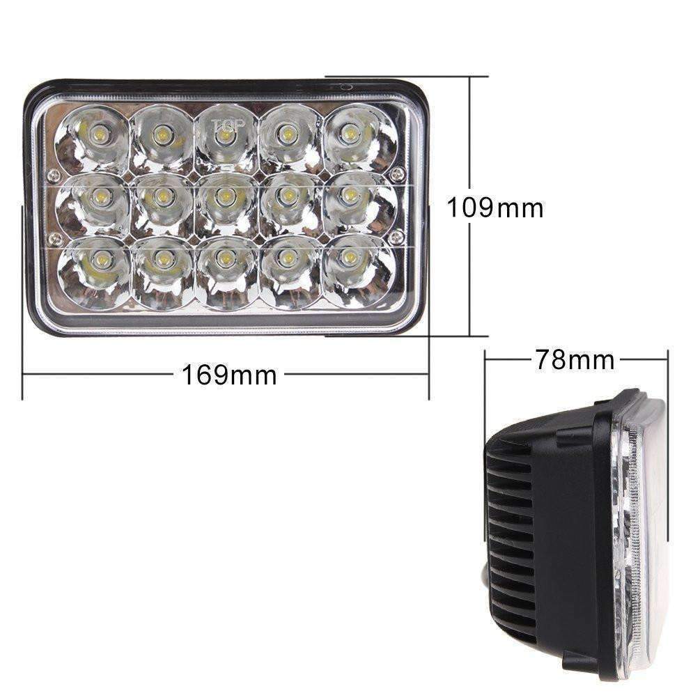 4 X 6 LED Headlights - Eagle Lights 4x6 45W LED Headlights Sealed Beam Replacement For H4651 H4652 H4656 H4666 H6545 And More - 2 Pieces