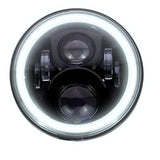 Eagle Lights 7" LED Headlight with LED Halo Ring for Harley Davidson and Indian Motorcycles - Generation II / Black Kit