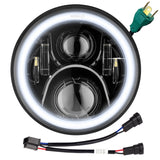 Eagle Lights 7" LED Headlight with LED Halo Ring for Harley Davidson and Indian Motorcycles - Generation II / Black Kit