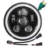 Eagle Lights 7" LED Headlight Kit with Halo Ring for Harley Davidson and Indian Motorcycles - Generation III / Black