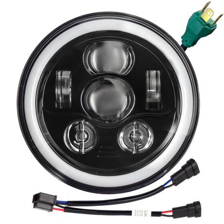 Eagle Lights 7" LED Headlight Kit with Halo Ring for Harley-Davidson® and Indian® Motorcycles - Generation III / Black