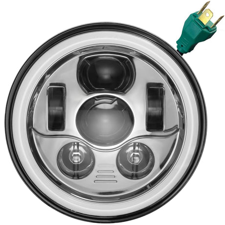 Eagle Lights 7" LED Headlight Kit with Halo Ring for Harley-Davidson® and Indian® Motorcycles - Generation III / Chrome