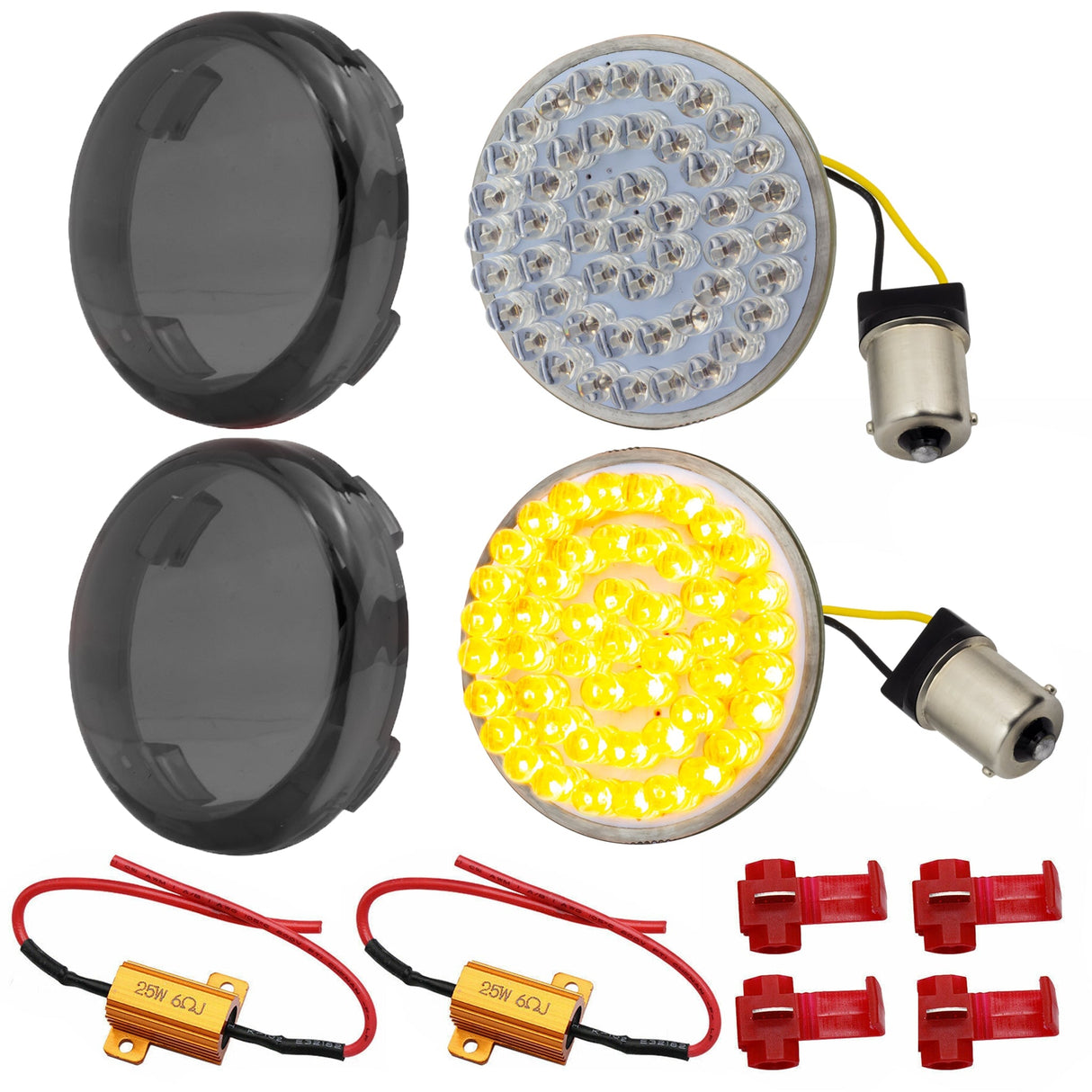 Eagle Lights 2" Rear LED Turn Signals for Harley Davidson Motorcycles- Generation I / 1156 Base / Amber