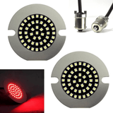 Eagle Lights Midnight Edition 3 1/4" LED Rear Turn Signals For Harley Davidson Motorcycles - Flat Style / 1156 Base / Red