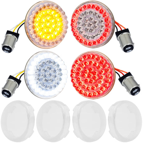 Eagle Lights 2” LED Turn Signal, Running and Brake Light Kit for Harley-Davidson® Motorcycles- Generation I / 1157 Front / 1157 Rear