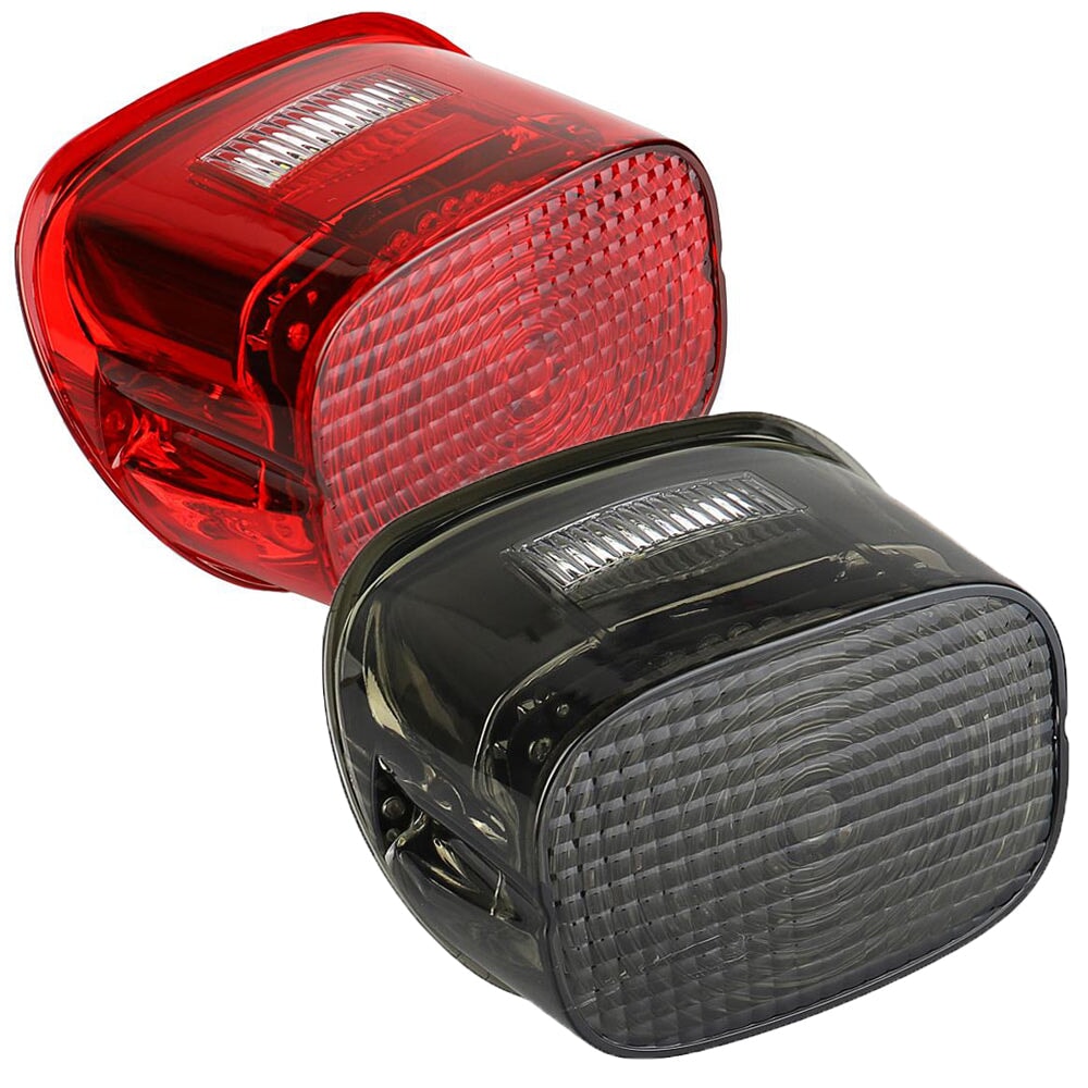 Eagle Lights Flashing Strobe Squareback LED Tail Brake Light Kit for Harley Davidson - with Plate Window