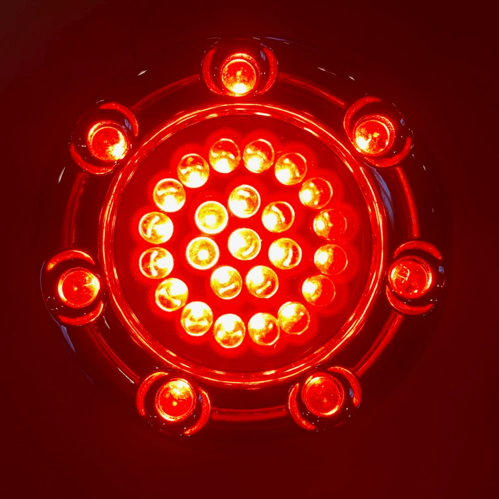 Eagle Lights Infinity Beam 2” Rear LED Turn Signals with LED Ring Covers for Harley Davidson - Rear 1156 / Red LEDs