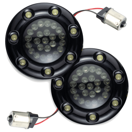 Eagle Lights Infinity Beam 2” Rear LED Turn Signals with LED Ring Covers for Harley-Davidson® - Rear 1156 / Red LEDs