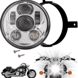 Honda VTX LED Headlights - Eagle Lights Generation III LED Headlight For Honda VTX 1300 And 1800 - Includes VTX Bracket And Hardware