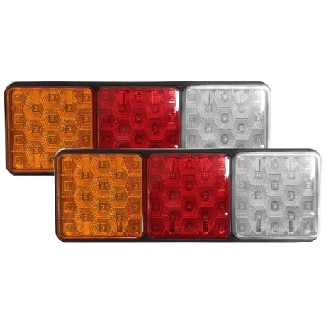 Rubbolite - Eagle Lights 8002 LED Module - Generation II Rubbolite Universal Rear Lamp Replacement 12V / 24V 4" X 4" Lenses- Left / Right - Double Pack