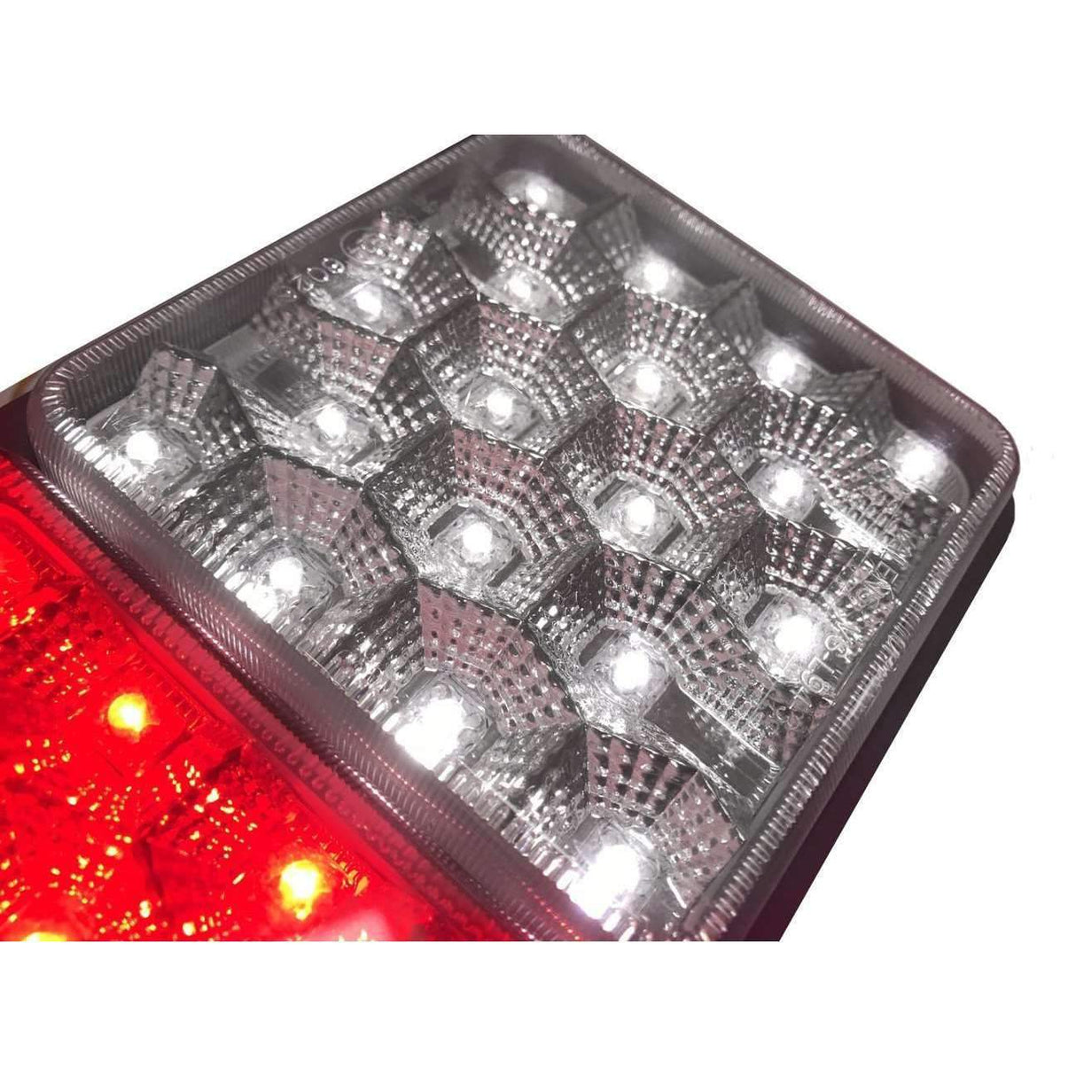 Rubbolite - Eagle Lights 8002 LED Module - Generation II Rubbolite Universal Rear Lamp Replacement 12V / 24V 4" X 4" Lenses- Left / Right - Double Pack